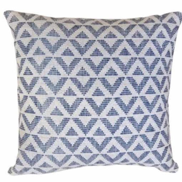 Blue triangle cushion 