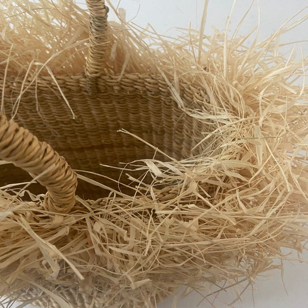 hand woven natural shopper basket