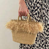Natural fringe bag