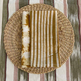 Mustard yellow and white stripe napkin