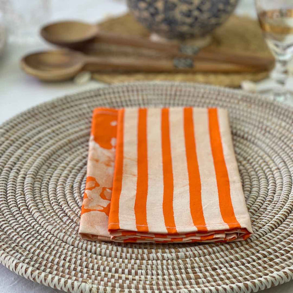 Orange stripe napkin