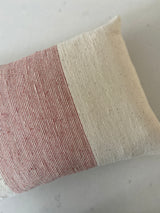Hand-woven Organic Cotton Cushion with a Red Stripe