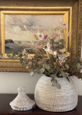 Handwoven TAKH basket styled as a vase