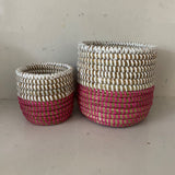 Pink and White Storage Baskets - Set of Two