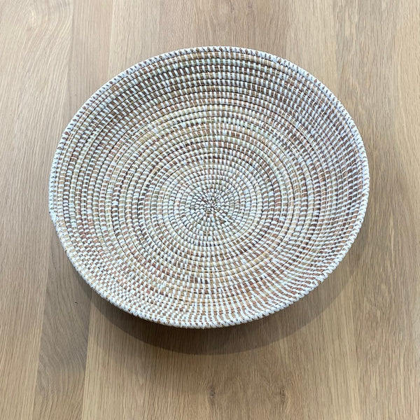 handmade white basket bowl