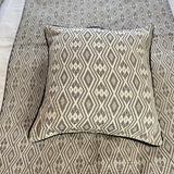 Grey & Off White Pagne Tissé Cushion. The Victoria Large Design
