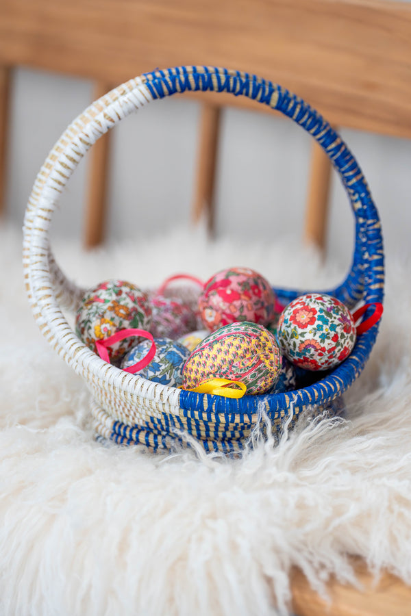 A TRUG WITH  EASTER EGGS