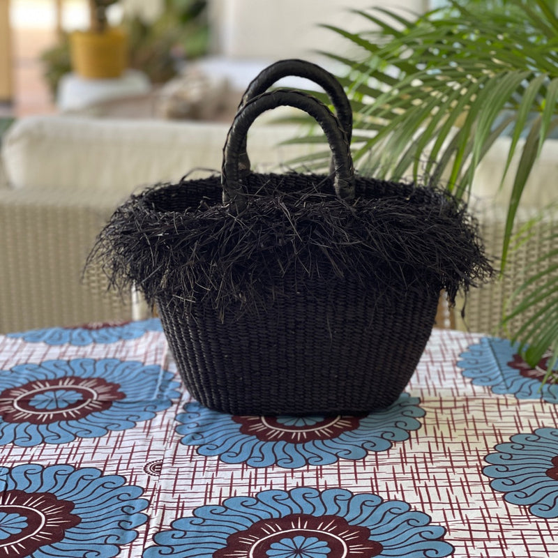 Black fringe bag