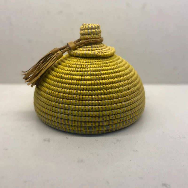 handmade yellow storage basket