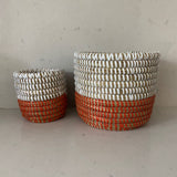 Orange and White Baskets - Set of 2