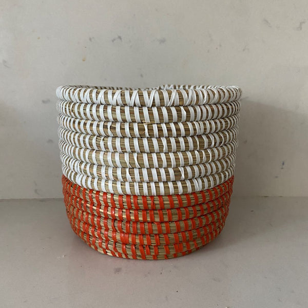 Orange and White Baskets - Set of 2