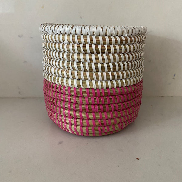 Pink and White Storage Baskets - Set of Two