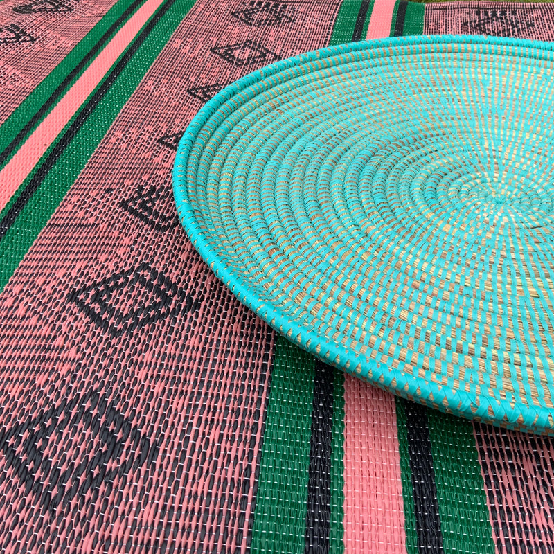 Turquoise Platter Basket - The Layu Number 20 (55cm)