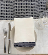 Black & White Pagne Tissé Tablecloth. The Etnik Design.