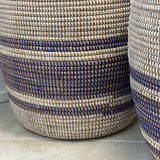 Blue and white stripe baskets