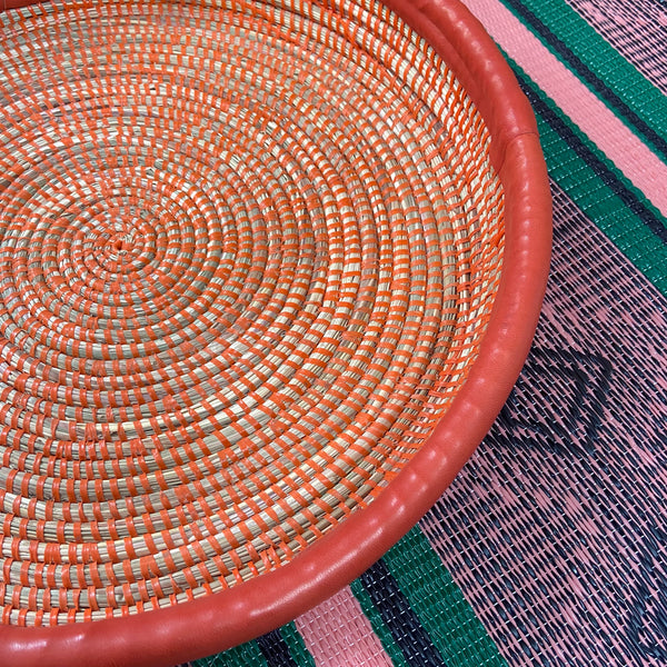 Orange Tray with Orange Leather Trim