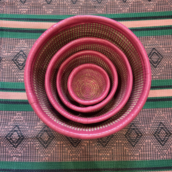 set of handwoven baskets