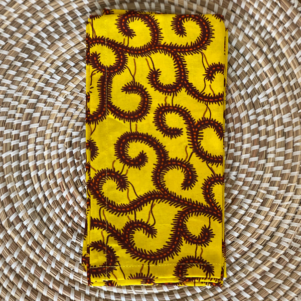 Yellow and Orange Vine, African Wax Design. Set of 2.