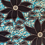 blue and white flower design napkin