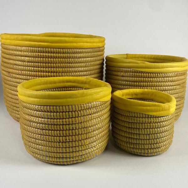 yellow storage baskets