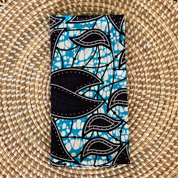 blue and white napkin